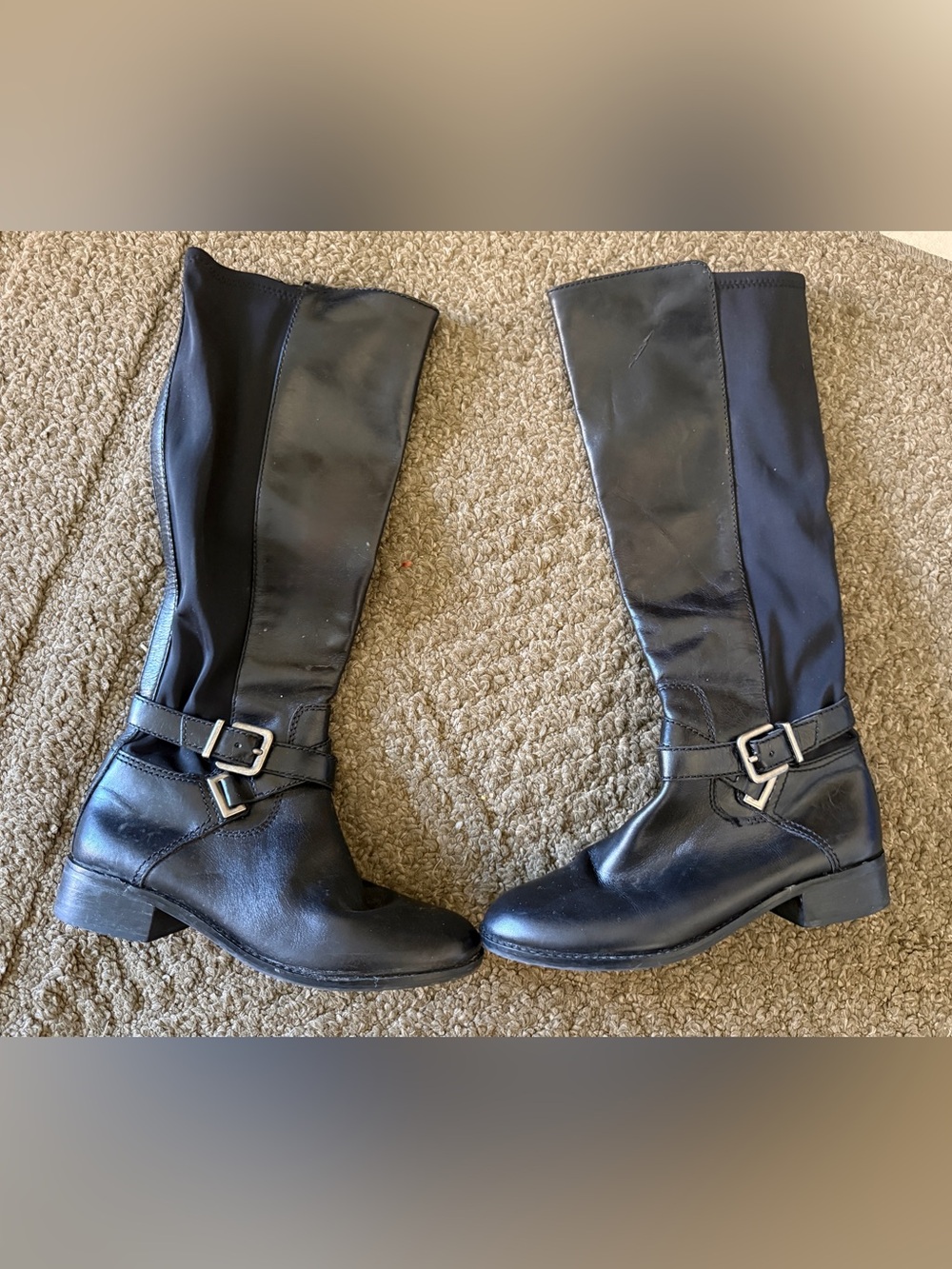 ANTONIO MELANI Black Leather Knee-High Boots